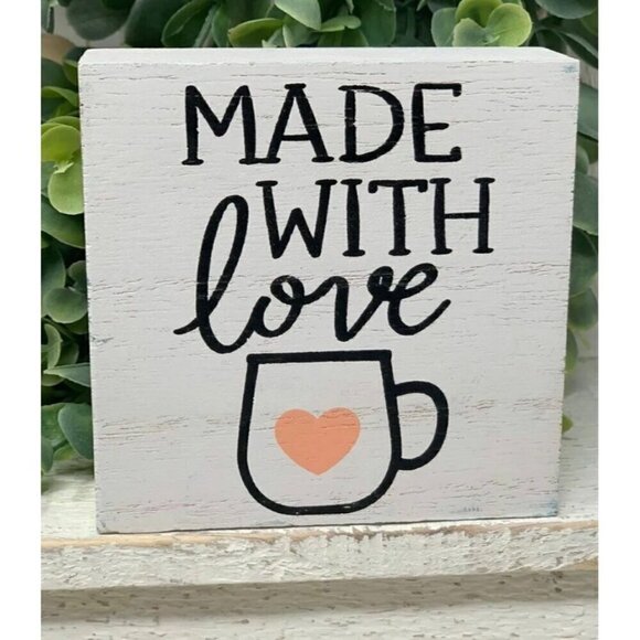 Farmhouse Mini Tiered Tray Sign Free Standing Bakery Kitchen Home Decor Love - Picture 2 of 7